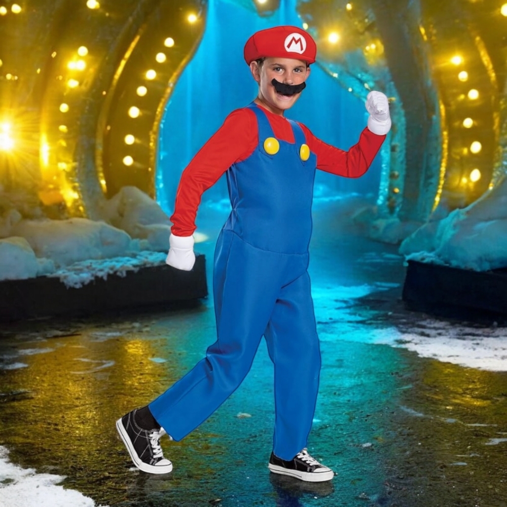 Super Mario Inspired Deluxe Kids Costume Available, M